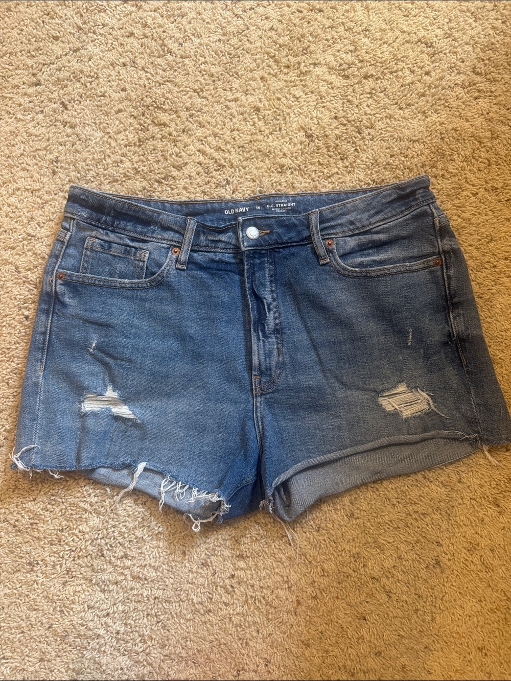 Old Navy Women's Distressed Denim Jean Shorts - Dark Blue